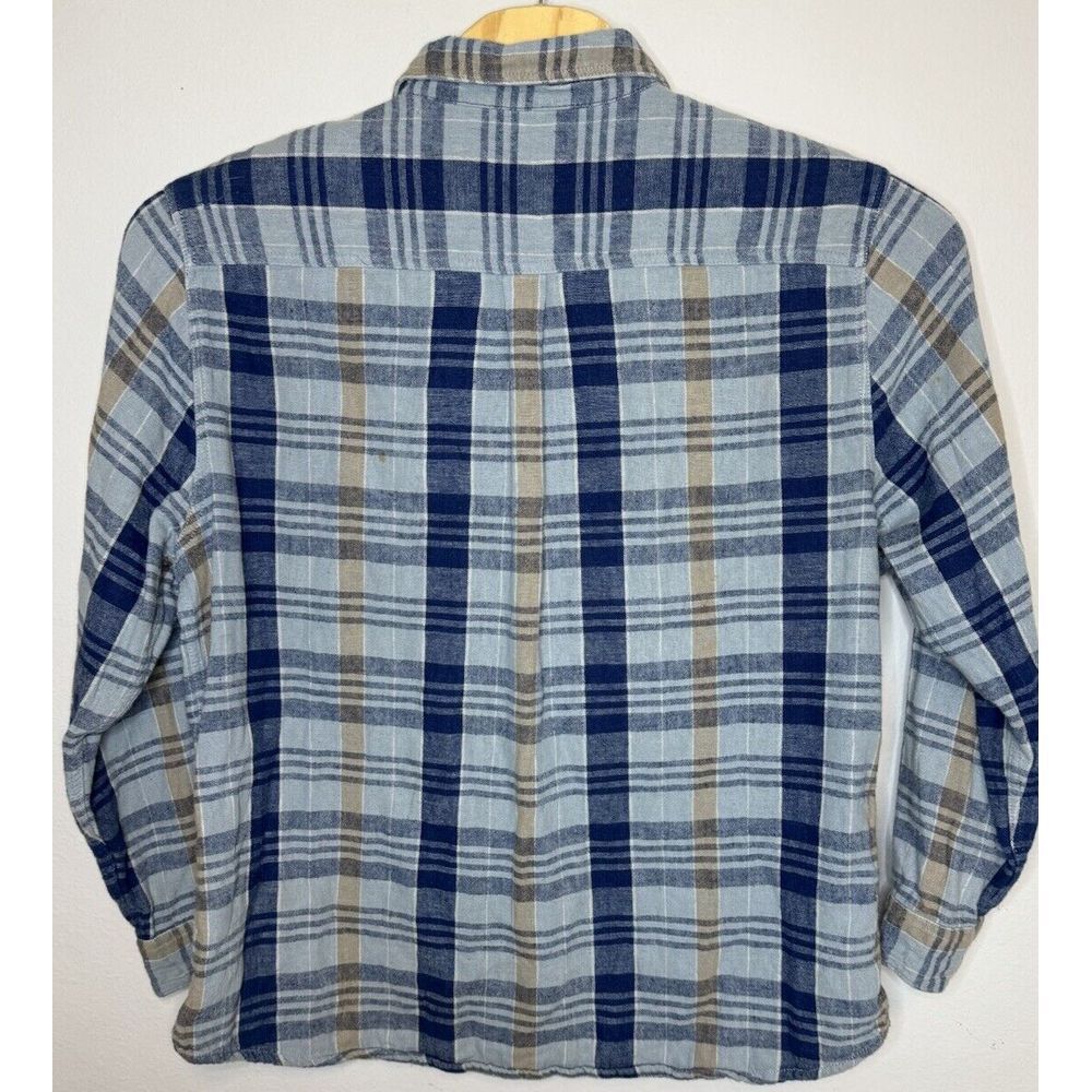 Carbon 2 Cobalt Linen Blend Mens Plaid Button Up Shirt XL - Picture 5 of 7